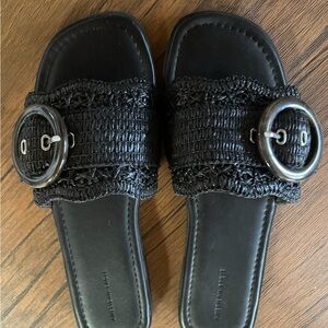 American Eagle Outfitters Black Woven Sandals